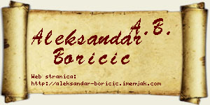 Aleksandar Boričić vizit kartica